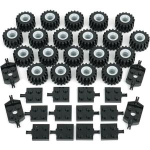 Tires Wheels and Axles Sets - 56 Pieces Brick Accessories Basic Classic Building Block Toys,Car Truck Wheels Parts