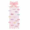 Long Bow Holder for Girls Baby Pink Bow Hair Bows Clip Organizer 31.5 Inch Baby Hair Accessories Storage Display Hanging Decor for Girls Nursery Room Bedroom Living Room