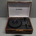 Vinyl Record Player 3-Speed Bluetooth Portable Suitcase Records Player with 2 Built-in Stereo Speakers, Belt-Driven Turntable for Vinyl Records, Support RCA Line Out, AUX Out (Brown)