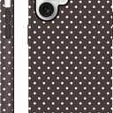 Polka Dot Phone Case for iPhone 17 Cute Trendy Pattern Case 6.3", Aesthetic Stylish Print Design 2-in-1 Matte Cover Hard PC Shockproof Soft TPU Protection Girls Women Funda, Brown