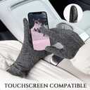 Womens Winter Gloves Spandex Touchscreen Warm Fleece Lined for Cold Weather (One Size, Black Heather)