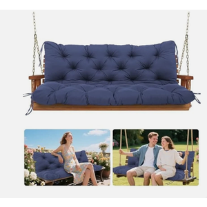 Vrngvi Outdoor Porch Swing Cushions Durable Extra 5" Thick 60 inch Waterproof Patio Swing Cushions 3 Seater Replacement Fade-Resistant for Lawn Outdoor Patio Long Bench Furniture(Navy 60×40×5inch)