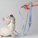 Cat Harness and Leash 2-in-1, Escape Proof Anti-Chocking Harness Adjustable Lighweight Leash for Walking Outoor Training for Kitten Small Large Cats Puppy, US IDA Bronze Award (Linen)
