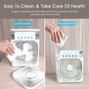 NTMY Portable Air Conditioner Fan, Mini Evaporative Air Cooler with 7 Colors LED Light, 1/2/3 H Timer, 3 Wind Speeds and 3 Spray Modes for Your Desk, Nightstand, or Coffee Table