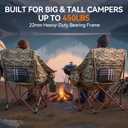 Oversized 2 Pack Camping Chairs, Camping Chairs Support 450LBS,Camouflage
