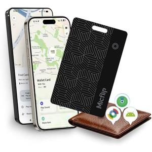 Wallet Tracker Card [Apple MFi Certified] (iOS and Android) Bluetooth Tracker Card, 0.07in Rechargeable Smart Tracking Card Work with Apple Find My, Keys, Luggage Tags, Bags, Passports, Purse(1 Pack)