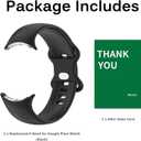 2 x Miimall Compatible for Google Pixel Watch 2 Band Silicone, Google Pixel Watch Band, Flexible Quick Fit Strap Breathable Lightweight Replacement Band Strap for Pixel Watch2/1(Black-Large)