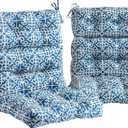 Greendale Home Fashions Outdoor 44 x 22-inch High Back Chair Cushion, Set of 2, Azure 2 Count