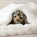 Smoofy Faux Fur Throw Blanket for Couch - Cream White Super Soft Cozy Bubble Blanket, Fluffy Plush Fuzzy Throw for Sofa & Bed, Thick Lightweight Warm Blanket, Luxury Aesthetic Gift for Women 60"x80"