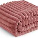 Bedsure Brick Dust Fleece Throw Blanket for Couch - GentleSoft Cozy Soft Blankets for Women, Cute Small Throws for Girls, 50x60 Inches