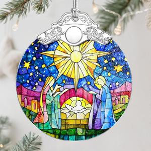 4 x Christmas Ornament, Christmas Tree Decor, Christian Ornament, Nativity Scene, Religious Home Decor, Christian Gifts, Religious Gifts, Gift Exchange, Gift Idea - Pattern B