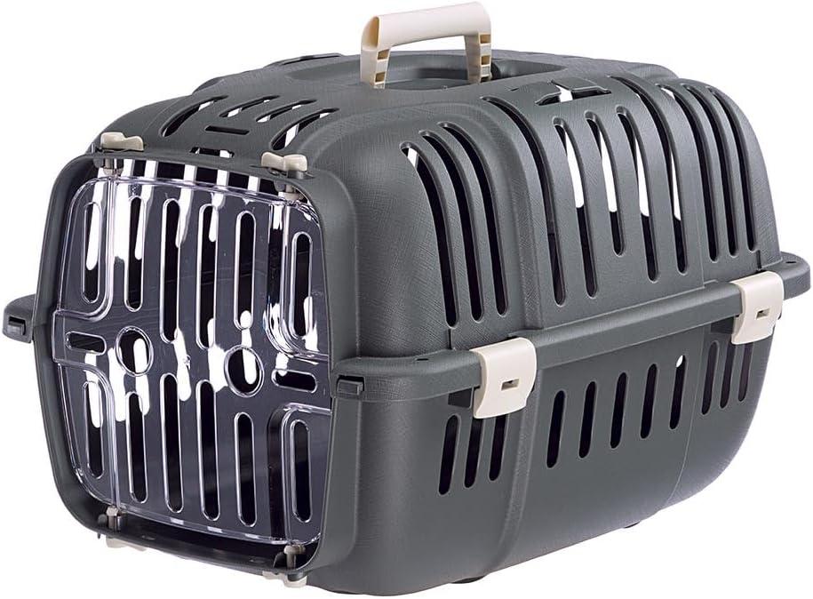 Ferplast Jet 10 Small Dog Transport Box, Transparent Door Shockproof, Ventilation Slots (Large)