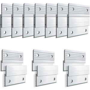 10 Pairs French Cleat Hanger, 2'' French Cleat Hanger Heavy Duty Aluminum Z Bar Wall Mount Picture Hanger for Hanging Mirrors Picture Frames Whiteboards Panels Shelves Headboards Art Fram (Silver)