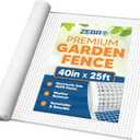 3/4" Square Mesh Plastic Fence Roll (40" x 25' - White) - Unobtrusive 40 Inch High Temporary Garden Fencing Netting to Protect Plants, Patio, Yards and Outdoor Spaces from Deer & Animals