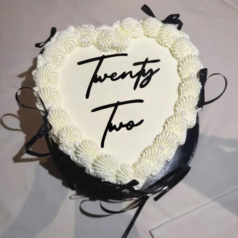 Black Twenty Two Cake Topper,Acrylic 22nd Birthday Cake Decorations - Happy 22 Years Birthday Anniversary Party Cake Decor Photo Booth Props