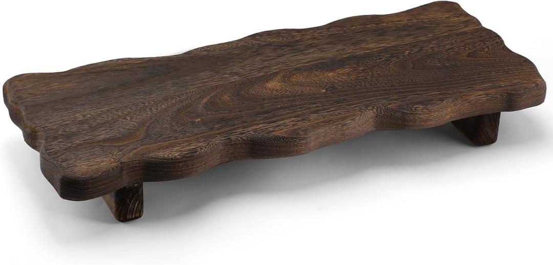 Booson Wood Riser Pedestal Stand 22" x 9" Wooden Tray for Kitchen Counter