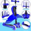 Hurtle 3-Wheeled Scooter for Kids - Wheel LED Lights, Adjustable Lean-to-Steer Handlebar, and Foldable Seat - Sit or Stand Ride with Brake for Boys and Girls Ages 1-14 Years Old