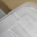 IRIS USA 32 Qt Stackable Plastic Storage Bins with Lids, 4 Pack - BPA-Free, Made in USA - See-Through Organizing Solution, Latches, Durable Nestable Containers, Secure Pull Handle - Clear