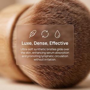 3PCS Lymphatic Contour Face Brush - Wooden Face Brush for Lymphatic Drainage - Facial Sculpting Guasha Dry Brushing Massage Tool - Contour Glow Brush for Depuff & Lift