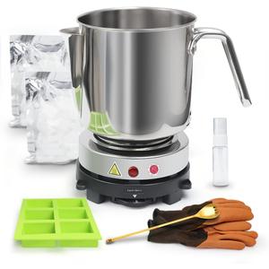Fast METL Soap Making Kit with Electronic Hot Plate, Basic DIY Soap Making Supplies Including 1.1 lb Glycerin Soap Base, Pouring Pot, Silicon Mold for Adults and Beginners Craft Project