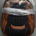 Black Brown Car Seat Covers Full Set, Luxury Leather Brown Seat Covers for Front and Rear Seats Waterproof Anti-Slip Full Wrapped Universal Fit for Most 5-Seater Cars SUVs