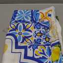 Lemon Tablecloth 60 x 84 Inch Rectangle, Yellow and Blue Mediterranean Summer Decor Tile Flower Pattern Table Cloth Italian Themed Decor for Party Oblong Table Cover for Dining Room