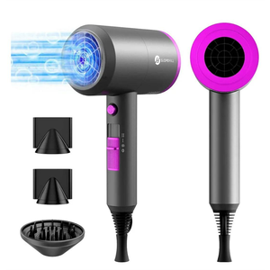 slopehill Professional Ionic Hair Dryer, Powerful 1800W Fast Drying Low Noise Blow Dryer with 2 Concentrator Nozzle 1 Diffuser Attachments for Home Salon Travel