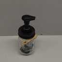 Amolliar Mason Jar Foaming Soap Dispenser, Plastic Pump Rustproof Stainless Steel Lid, Waterproof Label, Rustic Farmhouse Decor Hand Soap Dispenser, Dish Soap for Bathroom, Kitchen, Bath, Black 1 Pack