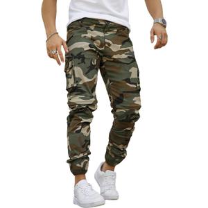 GINGTTO Mens Cargo Jogger Pants Slim Fit Stretch Zipper Pockets Thick Cotton Pants for Men (36, Green)