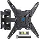 Pipishell Full Motion TV Wall Mount for Most 26-60 inch TVs, 55 inch Compatible, with Swivel, Tilt, Extension, Single Stud Articulating TV Mount Bracket, Holds up to 77 lbs, Max VESA 400x400mm, PIMF11