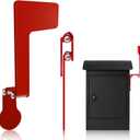 Galvanized Steel Folding Wall Mount Mailbox Flag, 180 Rotating Mailbox Flag for Unique Mailboxes, Stick On Mailbox Flag Mailbox Replacement Flag Kit, Tool Free Installation