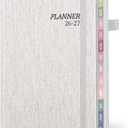 2026-2027 Planner Weekly and Monthly, Jul 2026 - Jun 2027, A5 Linen Cover Calendar Planner 2026-2027, Agenda Book with Colorful Monthly Tabs, Inner Pocket (5.8" x 8.3", Beige)