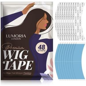 LUMORIA 48pcs Wig Tape Double Sided Ultra Hold - Lace Front Tape for Wigs, Toupee Tapes Double Sided, Hair Tapes for Wigs, Strong Adhesive Hold & Waterproof, Wig Glue Strips