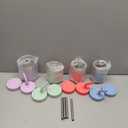 Pandaloo Smoothie Cups for Kids - Stainless Steel Toddler Tumbler with Straw, Sippy Cup for Smoothies - BPA-Free, Toddler Snack Cups, 10 oz (Pack of 4, Bubblegum Pink/Sweet Sage/Baby Blue/lilac Rhapsody)