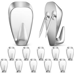 LEIFIDE Cubicle Hooks Fabric Panel Wall Hooks Cubicle Clips Picture Hangers for 40 Lbs Office Home Kitchen Room Board Hanging Supplies(Silver, 10 Pieces)
