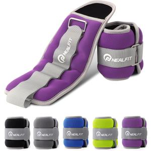Ankle Weights for Men Women Kids, Leg Arm Wrist Weights with Adjustable Strap for Running, Gymnastics, Aerobics,Gym, Fitness (0.5 lb x 2 (1LB Pair), Purple)