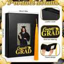 Gersoniel 2026 Graduation Photo Albums with 200 Pockets Leather Cover 4x6 Picture Featuring Cutouts for Tassel Graduation Photo Memory Scrapbook Book Holds Gift for Senior High School College Graduate