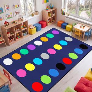 Drydiet Classroom Rug Elementary Educational Daycare Rug 11.98 x 6.56 ft Large Preschool Carpet for Classroom Color Playmat for Kids Toddler Nursery School Early Learning