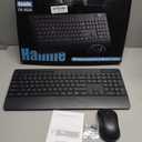 Quiet Wireless Keyboard and Mouse Combo 3-Level DPI Silent Mouse, Full-Size Ergonomic Wrist Rest, 2.4GHz Plug-and-Play, Multimedia Hotkeys for Windows Computer/Laptop, Black