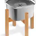 Decflow 3L Elevated Dog Water Bowl, Stainless Steel Raised Food Dispenser with Stand, Large Capacity No Spill Dog Water Bowl for Small, Medium and Large Dogs (Grey)