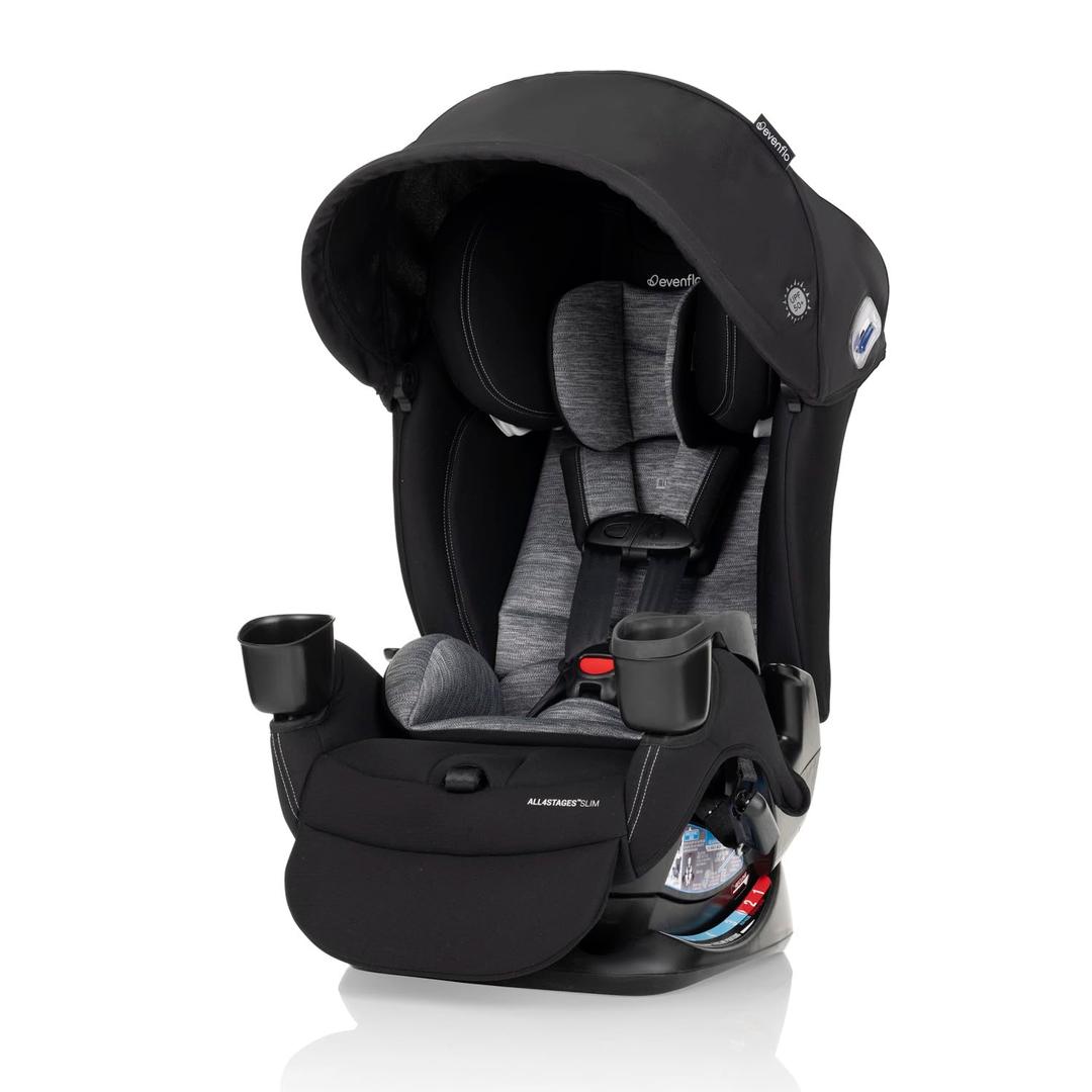 Evenflo All4Stages Slim Plus Canopy 4-in-1 Convertible Car Seat (Howell Black)