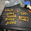 Thanksgiving Cutout Wood Table Place Card Thankful Grateful Blessed Gather Wood Word Table Decorations Fall Themed Thanksgiving Party Table Home Supplies (Gold, 8)