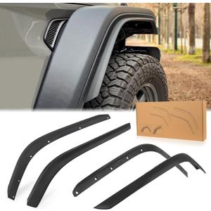 Front & Rear Fender Flares Compatible with 2020-2024 Jeep Wrangler Gladiator JT Mojave & Rubicon, Off-Road Wheel Flares Liner 4 PCS (Only Fit High Clearance Fender Flares)
