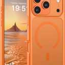 SUPFINE Magnetic for iPhone 17 Pro Case (Compatible with MagSafe)(Military Grade Drop Protection)(Camera Protection) Translucent Matte Shockproof Phone Cover,Starry Orange