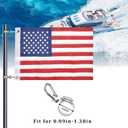 Universal Boat Flag Marine with 4 Boat Flag Pole Kits USA Flag with 50 Embroidered Stars American Boat Flag