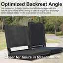 Stadium Seats with Back Support for Bleachers, Folding Bleacher Seat Bleacher Chairs with Back and Cushion, Padded Stadium Chair with Shoulder Strap, 3 Large Mesh Pocket & Carry Handle