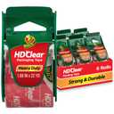 Duck HD Clear Packing Tape Dispensers - 6 Rolls of Heavy-Duty Shipping and Moving Packing Tape - Clear Strong Packaging Tape for Boxes, Packing and Moving Supplies - 1.88 In. x 22.2 Yards (287732)