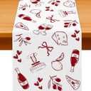 Pudodo That's Amore Table Runner Valentines Day Italian Themed Bachelorette Party Wedding Bridal Shower Kitchen Dining Room Home Decor (13" x 72")