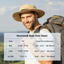 Oversize XL XXL Unisex Wide Brim Detachable Net Mesh Veil Sun Hat UV Protection Boonie Bucket Sunhat Summer Garden Fishing (L)