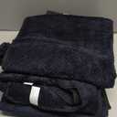 HOMEXCEL 5 Pack Large Microfiber Hair Towel Wrap for Women, Black- 40 x 20 inches Super Soft, Fast Drying Turbans for Long, Thick, Curly Hair - Anti Frizz Wrap with Elastic Strap